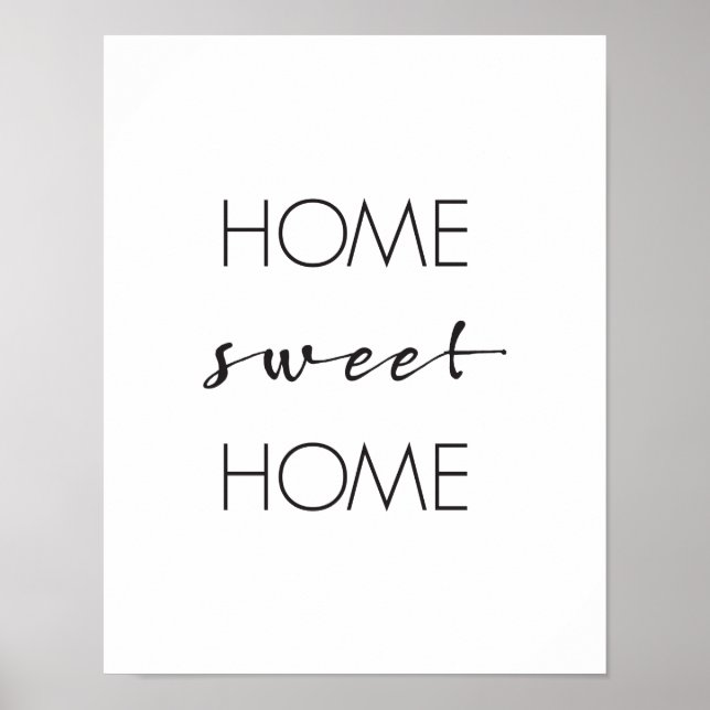 Home Sweet Home, Wall Art Print, Typography Poster (Framsidan)