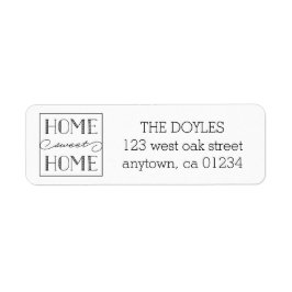 Home Sweet Home White | RETURETIKETTER Returadress Etikett
