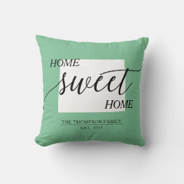 Home Sweet Home WY State Family Namn Dekorativ kud Kudde