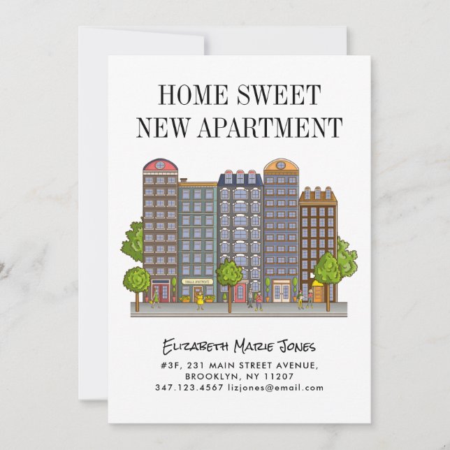 Home Sweet New Apartment Flyttat till City Flytta Meddelande (Framsida)