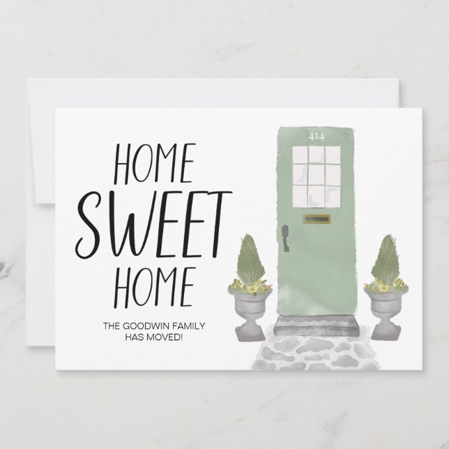 Home Sweet-Vi har flyttat för främre dörrar Meddelande (Framsida)