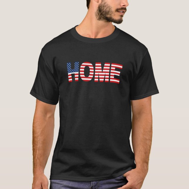 Home USA American Flag T Shirt (Framsida)