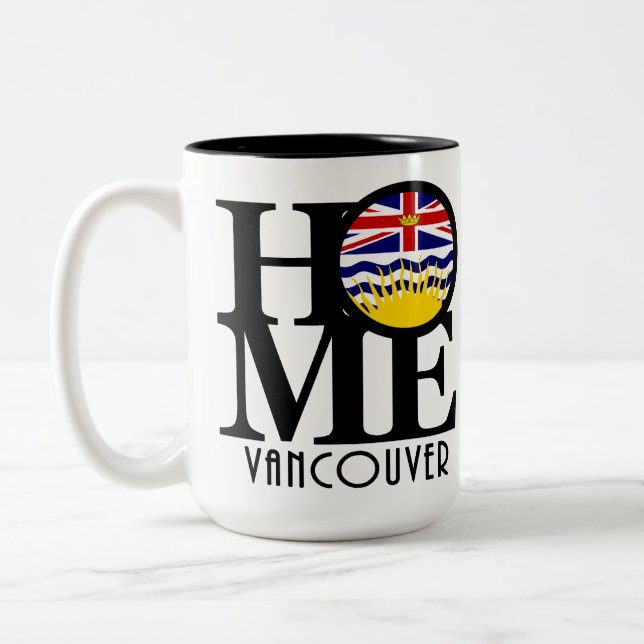 HOME Vancouver (BC Flagga) 15oz Två-Tonad Mugg (Vänster)