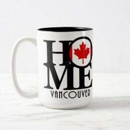 HOME Vancouver (Canadian Flagga) 15oz Två-Tonad Mugg