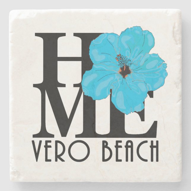 HOME Vero Beach Blue Hibiscus Stenunderlägg (Framsidan)
