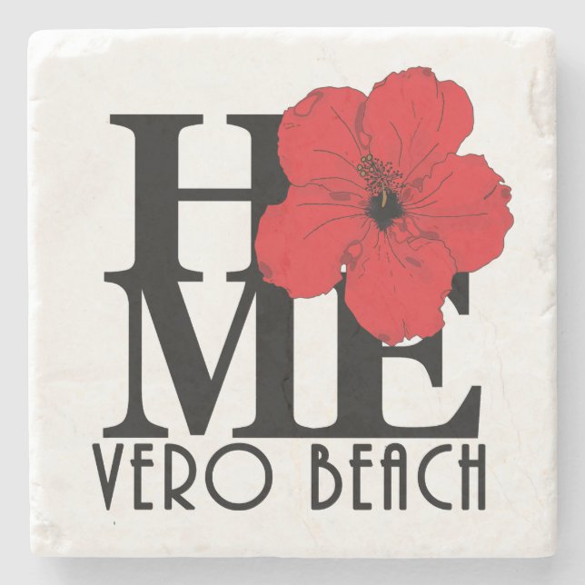 HOME Vero Beach Red Hibiscus Stenunderlägg (Framsidan)