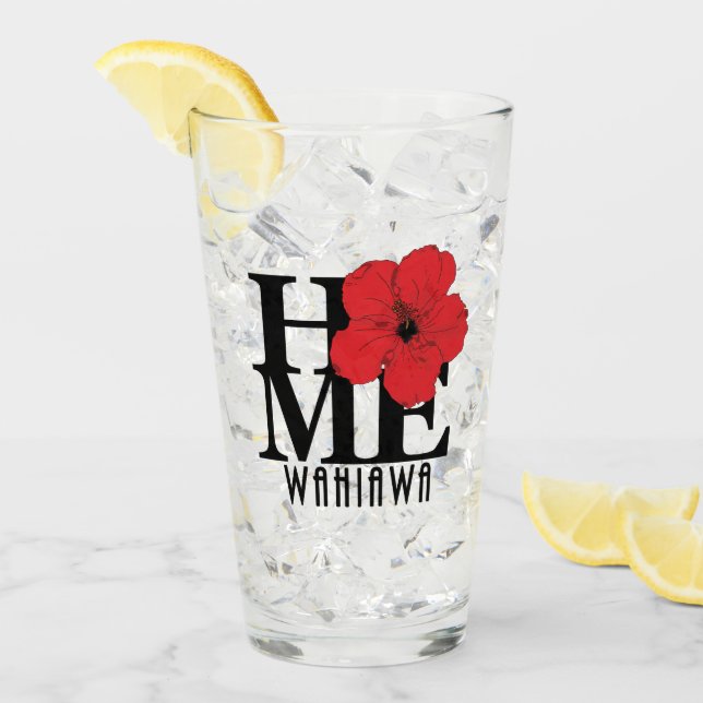 HOME Wahiawa red Hibiscus Glaskopp (Framsida Ice)