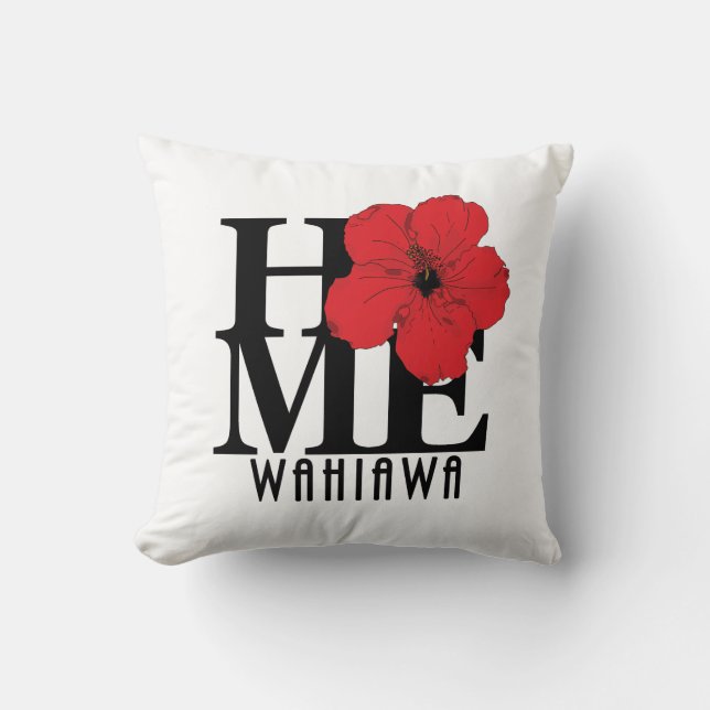 HOME Wahiawa Red Hibiscus Kudde (Framsida)