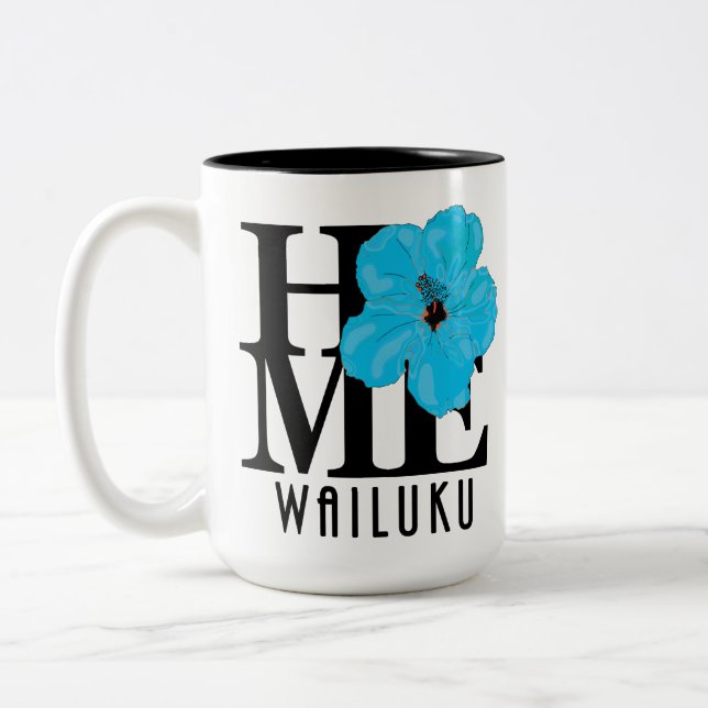 HOME Wailuku Blue Hibiscus 15oz Två-Tonad Mugg (Vänster)
