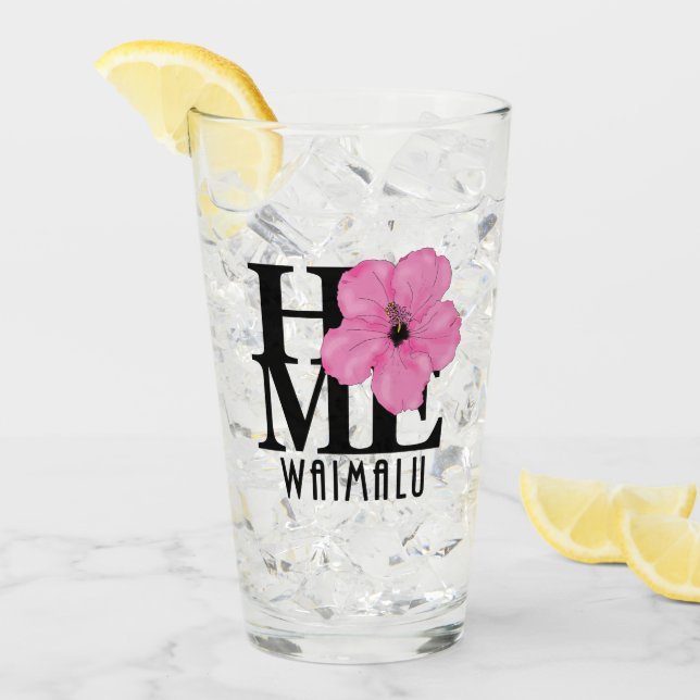HOME Waimalu Hawaii Rosa Hibiscus Glaskopp (Framsida Ice)