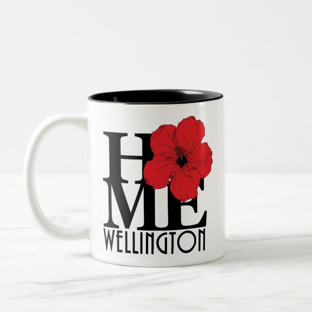 HOME Wellington Red hibiscus 11oz Två-Tonad Mugg (Vänster)