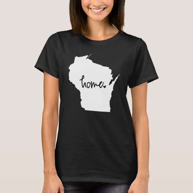 Home Wisconsin Anpassningsbar Färg Tee (Framsida)