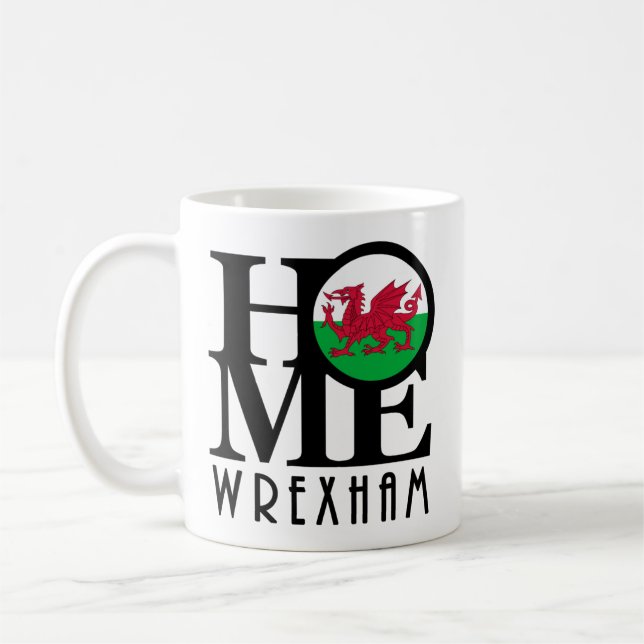 HOME Wrexham Wales 11oz Kaffemugg (Vänster)