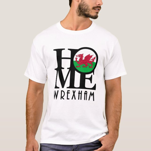 HOME Wrexham Wales T Shirt (Framsida)