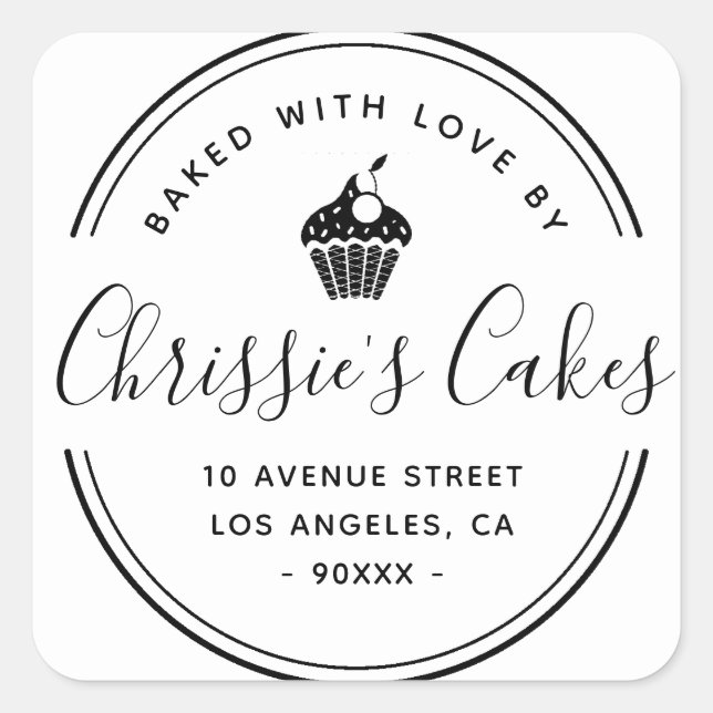 homebakad skriptskrivning fyrkantigt klistermärke (Framsida)