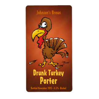 Homebew Beer Labels with Funny Turkey Fraktsedel