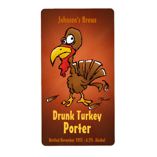 Homebew Beer Labels with Funny Turkey Fraktsedel (Framsidan)