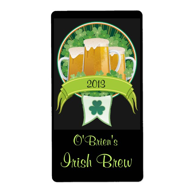 HomebreIrish Beer Label Fraktsedel (Framsidan)