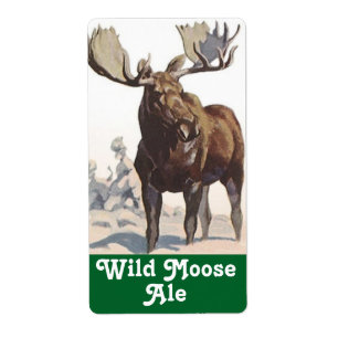 Homebreisk Vild Moose Beer Brewing Homebrew-etiket Fraktsedel