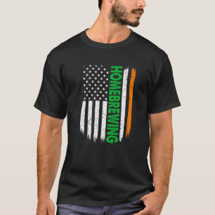 Homebreiska American Flagga Shamrock St Patric T Shirt