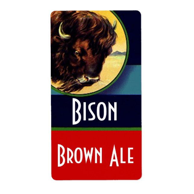 Homebreiska Beer Homebrew Flaska Labels Bison Ale Fraktsedel (Framsidan)