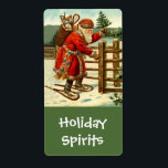 Homebreiska Helgdag Santa Delivering Spirits-etike Fraktsedel<br><div class="desc">Vintagen upptagen Santa ~ Helgdag Spirits ~ God Juletikett för din speciella homebrew ~ lägg till en underbar avslutande beröring till din Helgdag Spirits! Den "öl namn" som visas på hemmabruktens etiketter är en mall så att du enkelt kan ändra den till valfri Namn. ****Innan du beställer ska du kontrollera...</div>