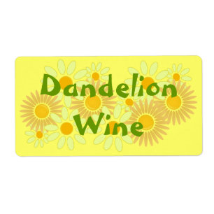 Homebrepiera Homemade Dandelion Vin-etiketterna Fl Fraktsedel