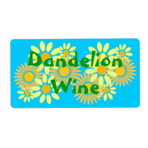 Homebrepiera Homemade Dandelion Vin-etiketterna Fl Fraktsedel