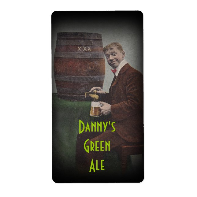 Homebrewing Beer Flaska Label Danny's Grönt Ale Fraktsedel (Framsidan)
