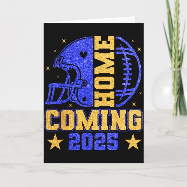 Homecoming 2025 Hoco Football Mama Girl Blue Gold  Kort (Framsida)