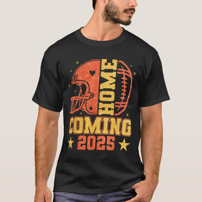 Homecoming 2025 Hoco Football Mama Girl Orange Gol T Shirt (Framsida)