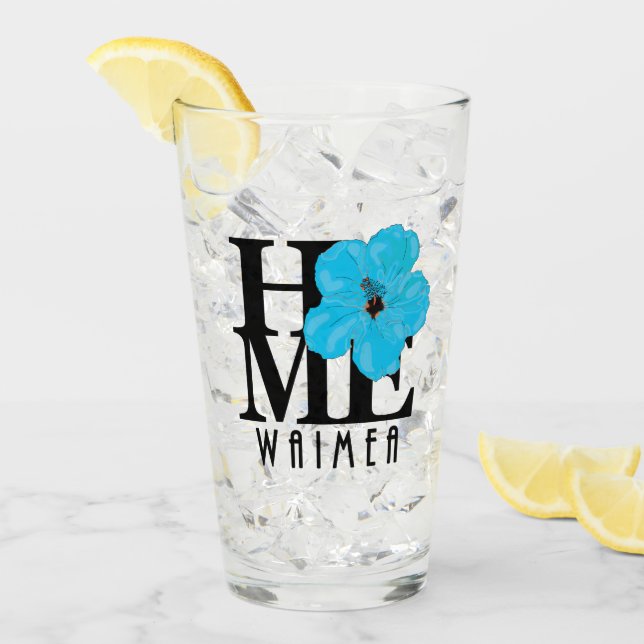 HOMEE Waimea Blue Hibiscus Glaskopp (Framsida Ice)