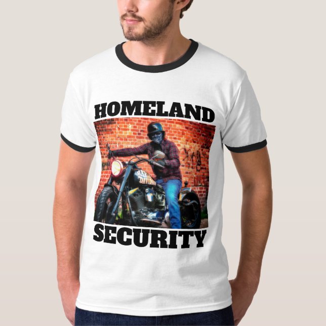 HOMELAND SECURITY BIKER MOTORCYCLIST T-SHIRTS (Framsida)