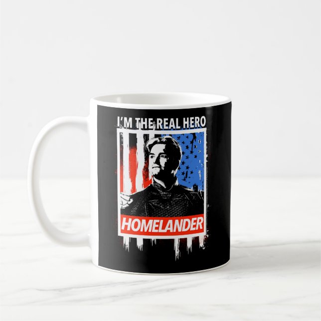 Homelander jag är den riktiga Hero-amerikanska Fla Kaffemugg (Vänster)