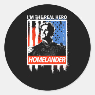 Homelander jag är den riktiga Hero-amerikanska Fla Runt Klistermärke