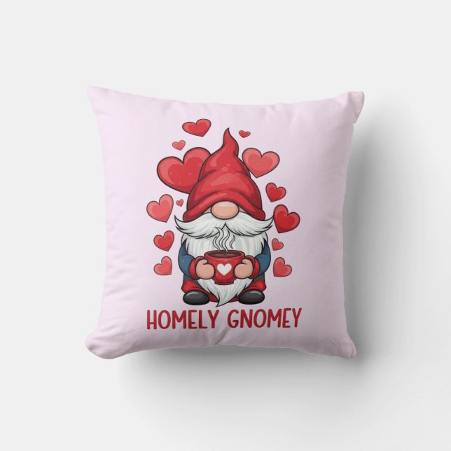 Homely homey Red hearts gnome design Kudde (Framsida)