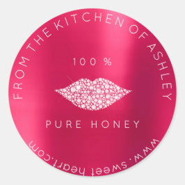 Homemade 100 % Honung från Kitchen White Läppar Me Runt Klistermärke