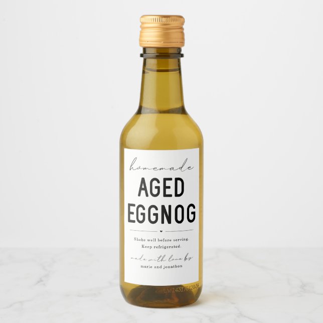 Homemade Aged Eggnog Bottle Label Vinetikett (Framsida)