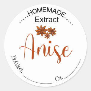 Homemade Anise Extract-etikett, märkre för livsmed Runt Klistermärke