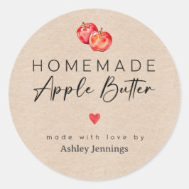 Homemade Apple Butter Labels | Made with Love Runt Klistermärke
