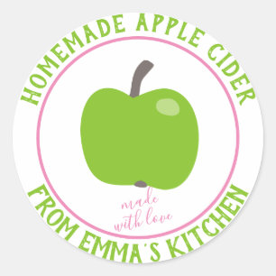 Homemade Apple Cider - tillverkat med kärlek Runt Klistermärke