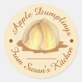 Homemade Apple Dumplings bakade av köket Runt Klistermärke