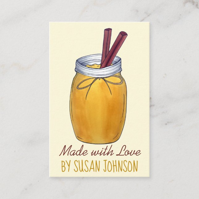 Homemade Applesauce Burk Canning Food Apple Sauce Visitkort (Framsida)