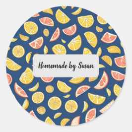 Homemade av Susan | Orange- och citrondekal Runt Klistermärke