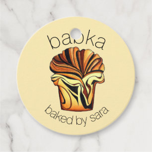 Homemade Babka bread bakad av köket Gåvor Etiketter