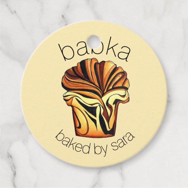 Homemade Babka bread bakad av köket Gåvor Etiketter (Framsida)