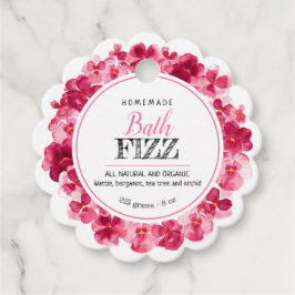 Homemade bad fizz pansy red rosa white favors tagg gåvor etiketter