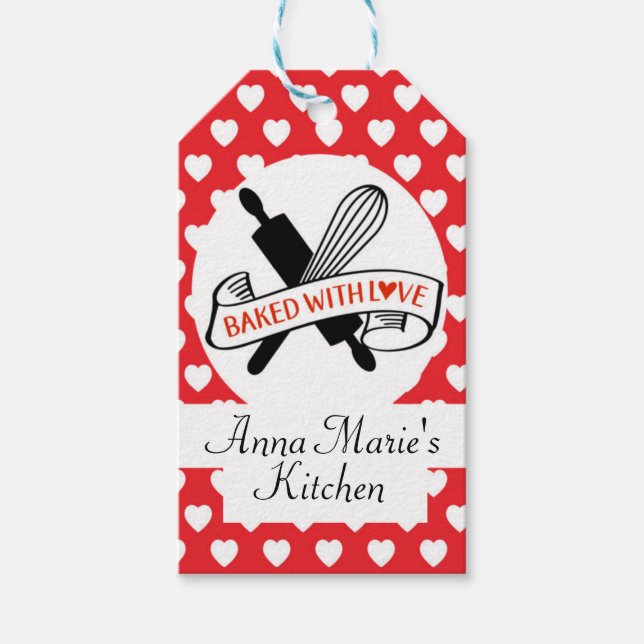 Homemade Baked Bra märkres - Made med kärlek! Presentetikett (Framsidan)