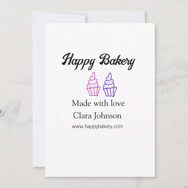 Homemade bakery add your text name custom  inbjudningar (Framsida)