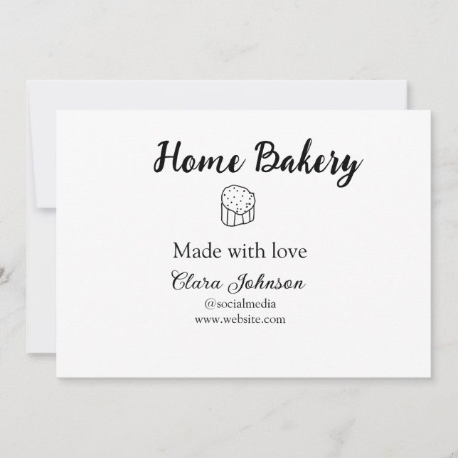 Homemade bakery lägger till namn anpassningsbar inbjudningar (Framsida)